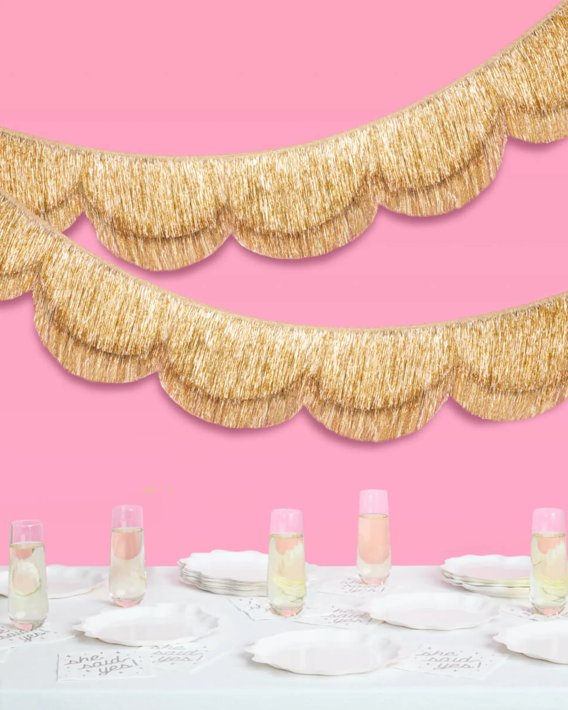 Stay Golden Fringe - scalloped banner