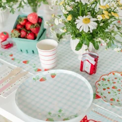 Strawberry Picnic Gingham Print Petite Napkins