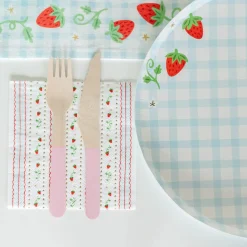 Strawberry Picnic Scalloped Small Plates