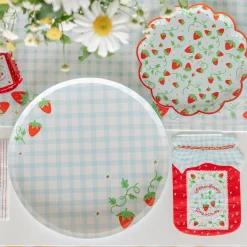 Strawberry Picnic Scalloped Small Plates