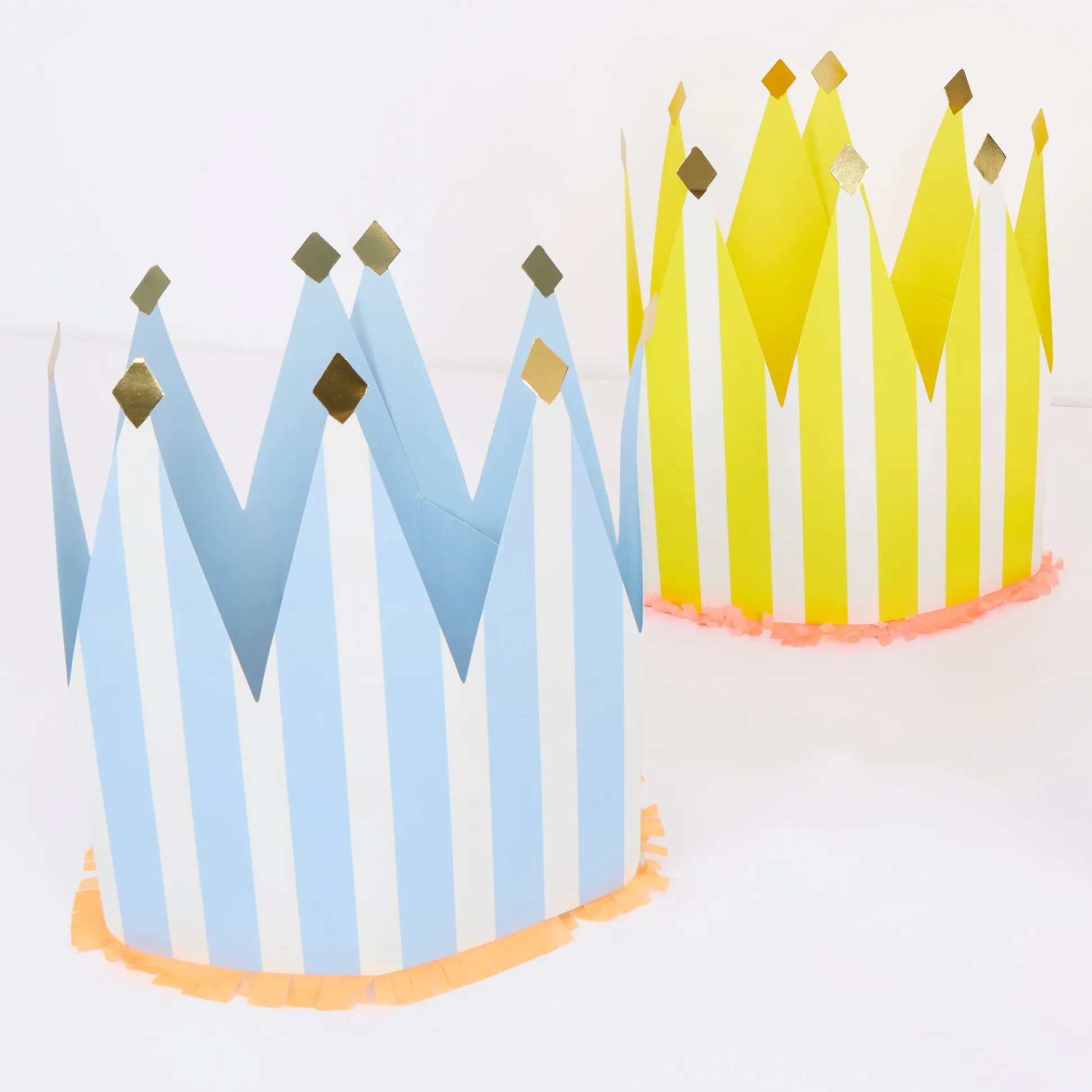 Striped Party Crowns (x 8)
