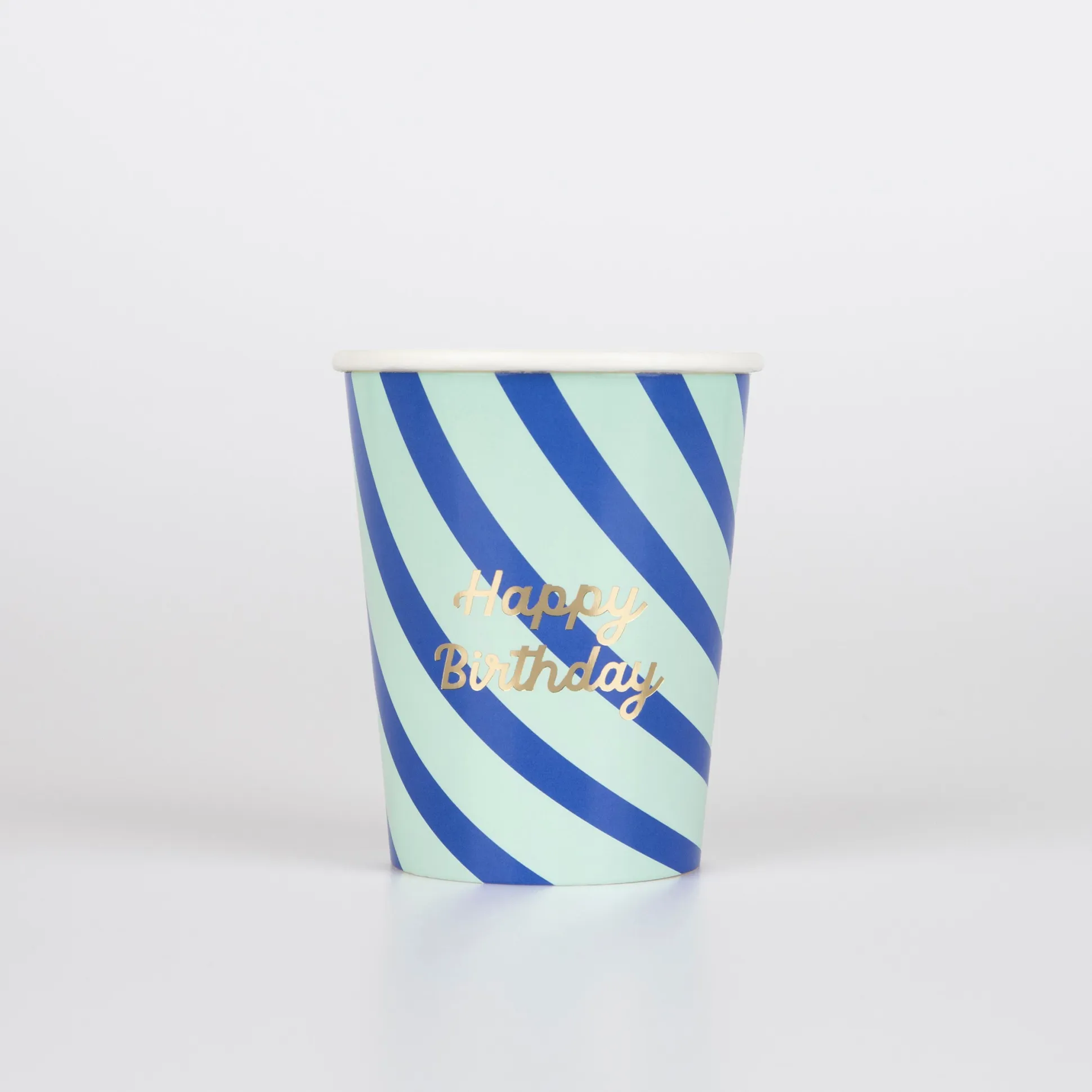 Stripe Happy Birthday Cups, Pack of 8