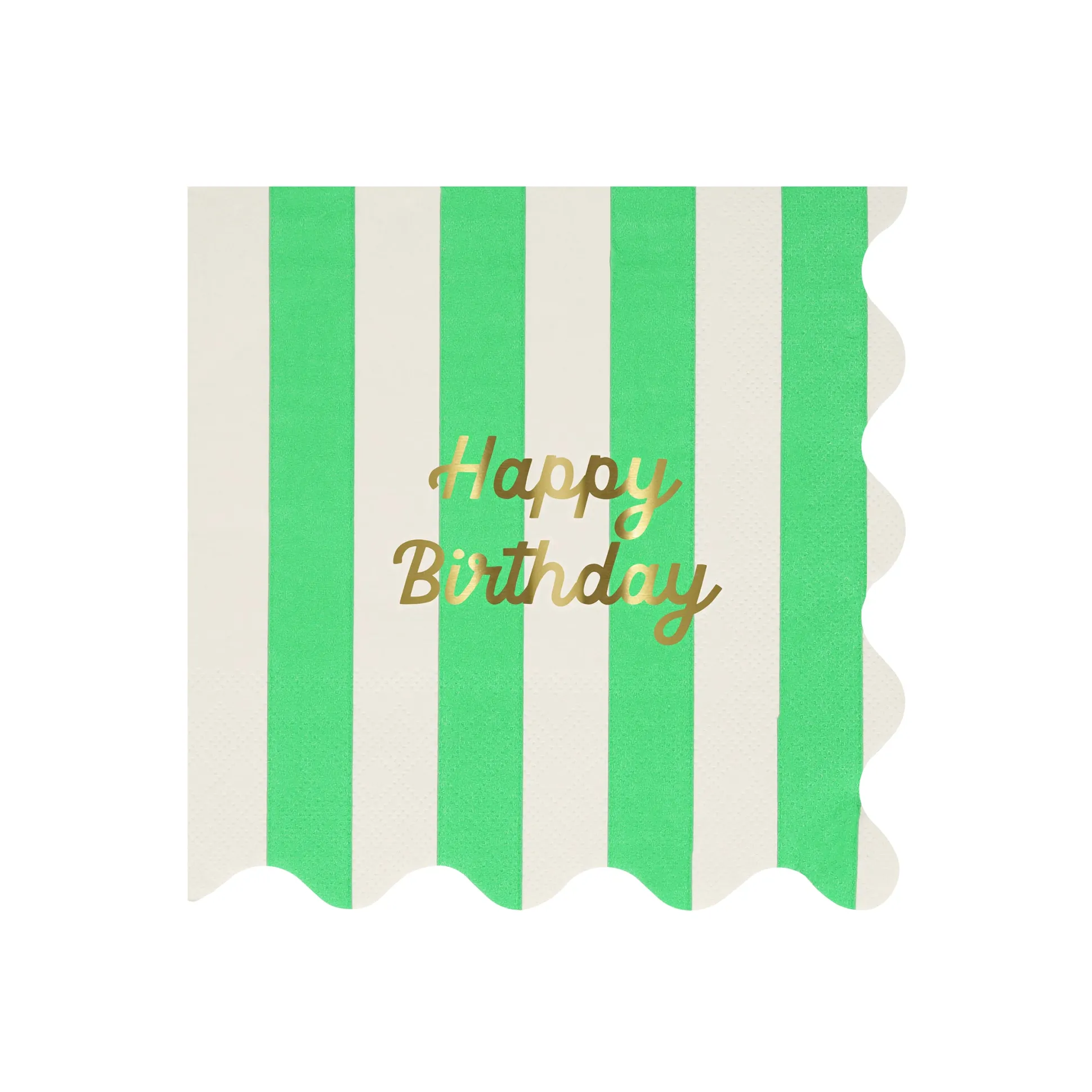 Stripe Happy Birthday Large Napkins, Pack of 16