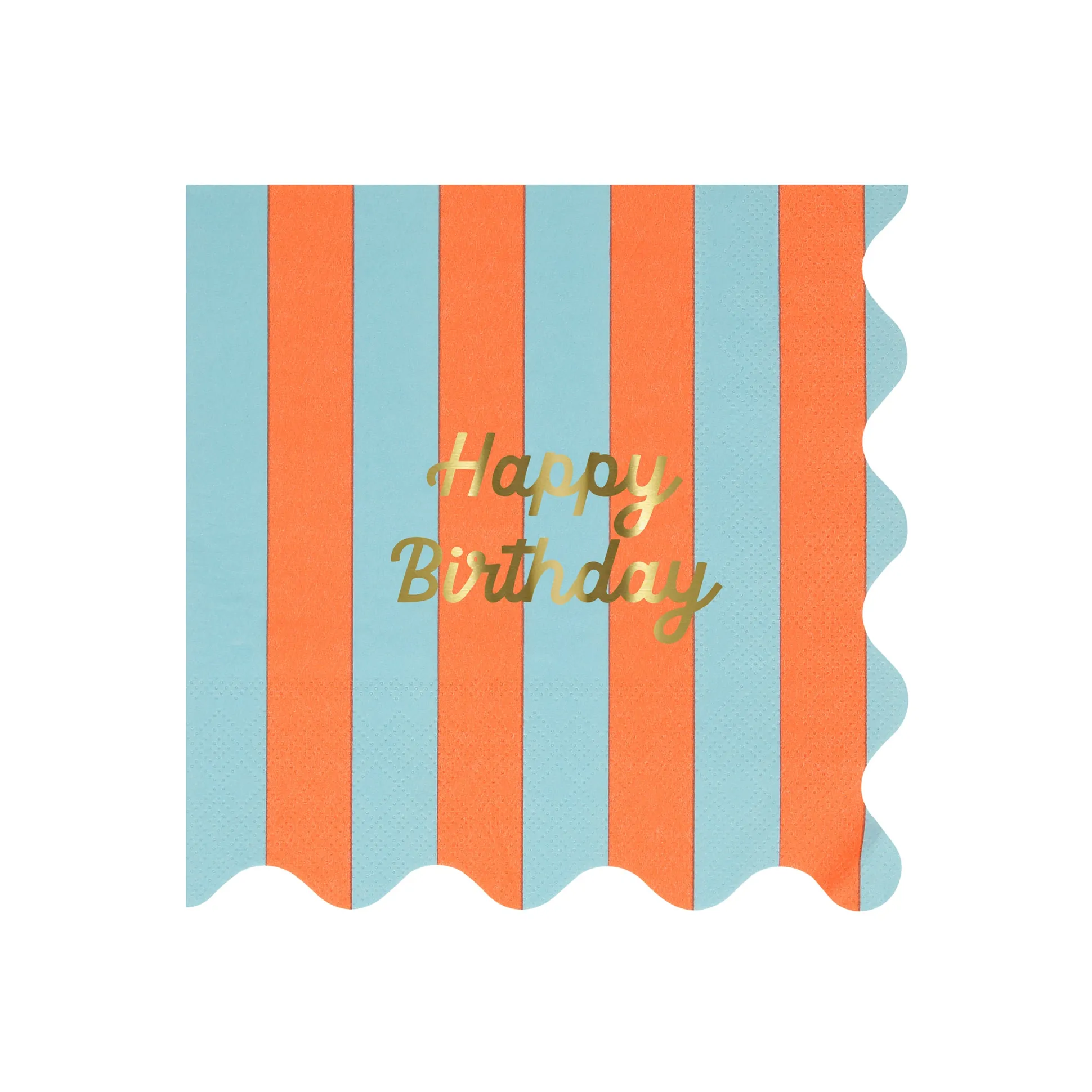 Stripe Happy Birthday Large Napkins, Pack of 16