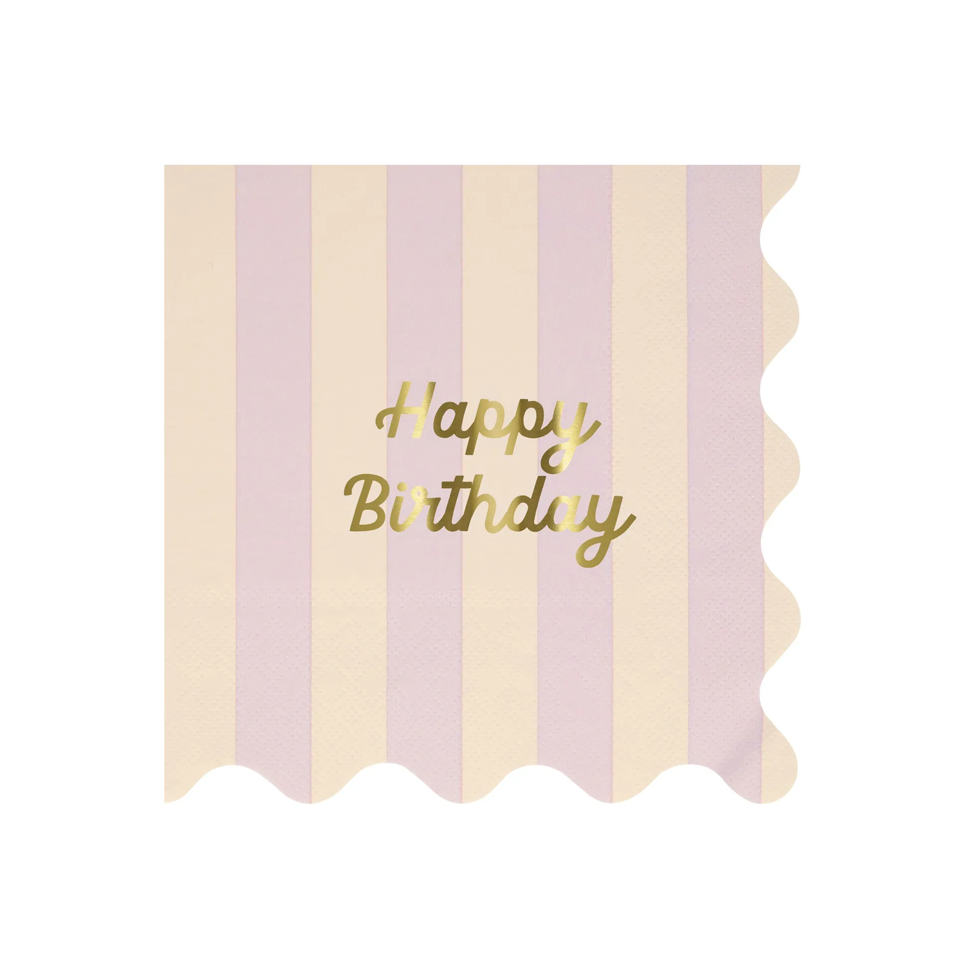 Stripe Happy Birthday Large Napkins, Pack of 16