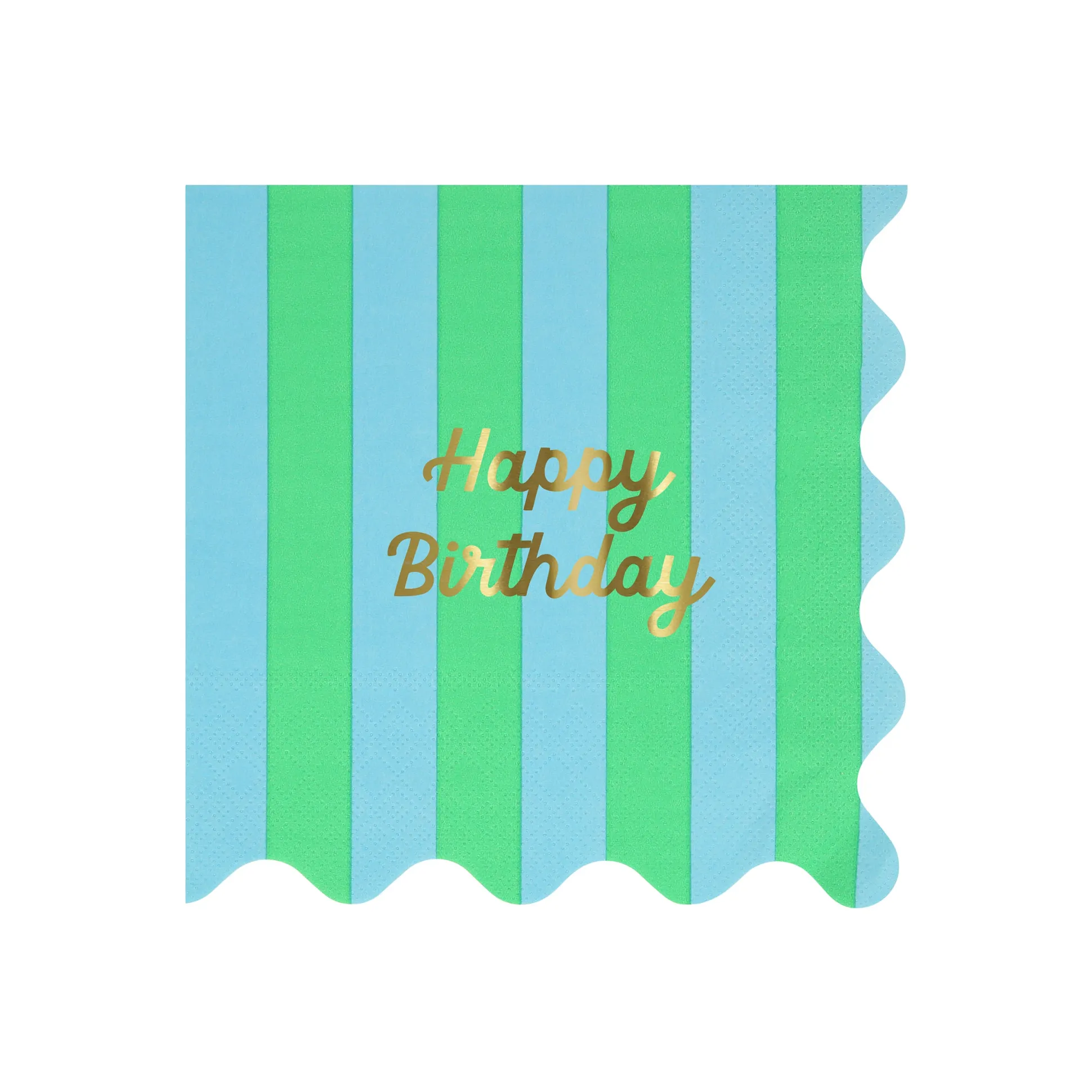 Stripe Happy Birthday Large Napkins, Pack of 16