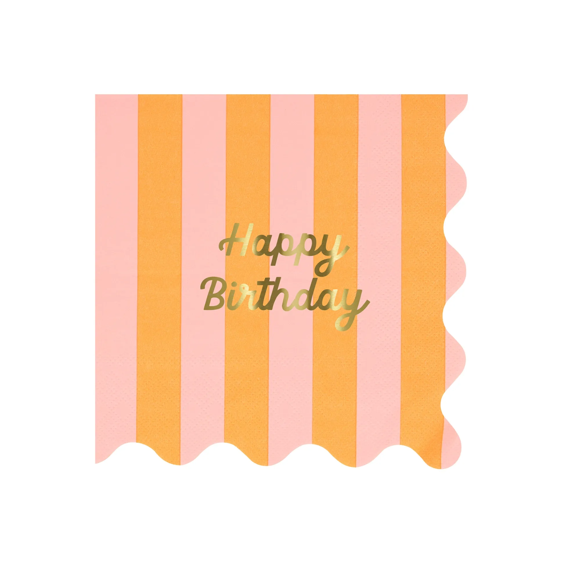 Stripe Happy Birthday Large Napkins, Pack of 16