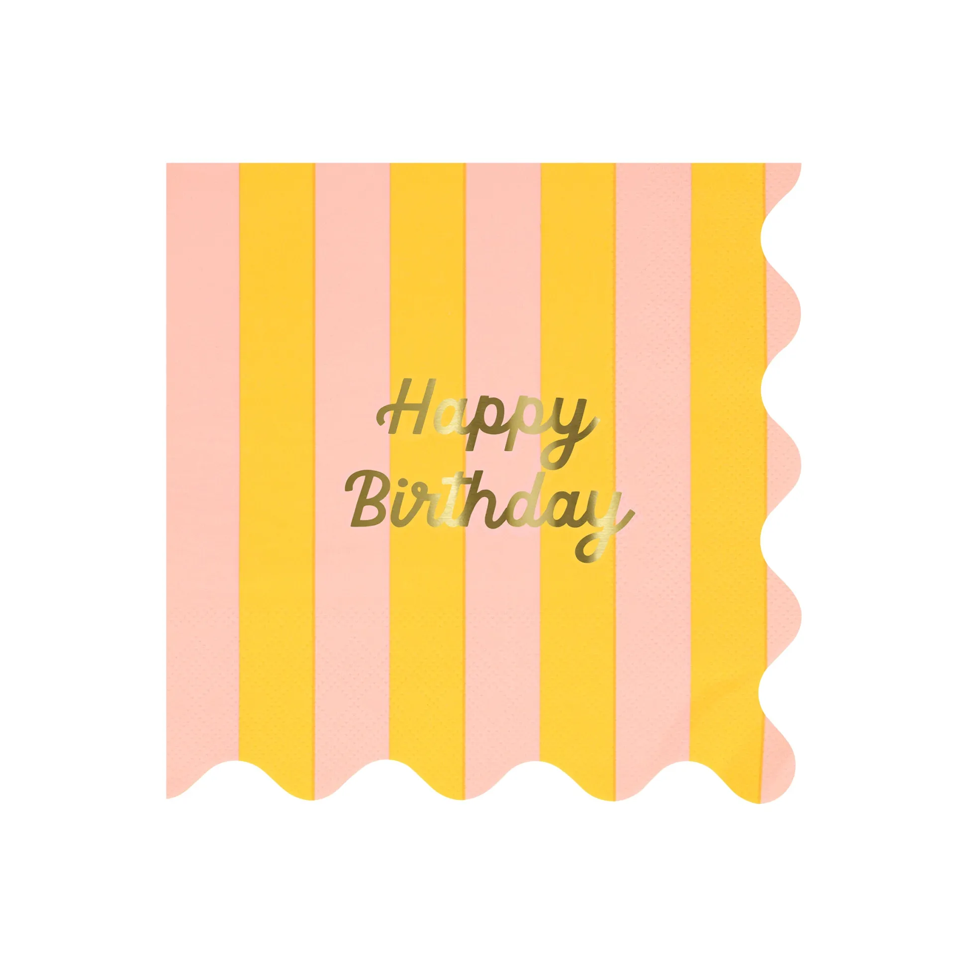 Stripe Happy Birthday Large Napkins, Pack of 16