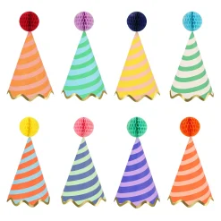 Stripe Party Hats, Pack of 8