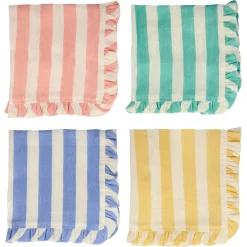 Stripe Ruffle Linen Napkins