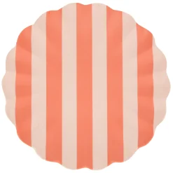 Stripy Reusable Bamboo Large Plates, Pack of 6
