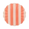 Stripy Reusable Bamboo Small Plates, Pack of 6