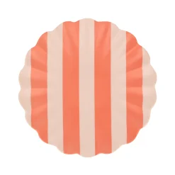Stripy Reusable Bamboo Small Plates, Pack of 6