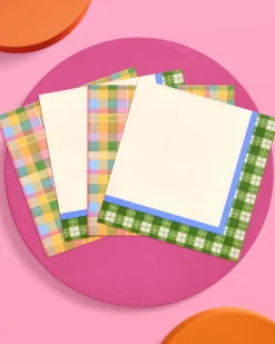 Summer Camp Napkins - 24 plaid paper napkins