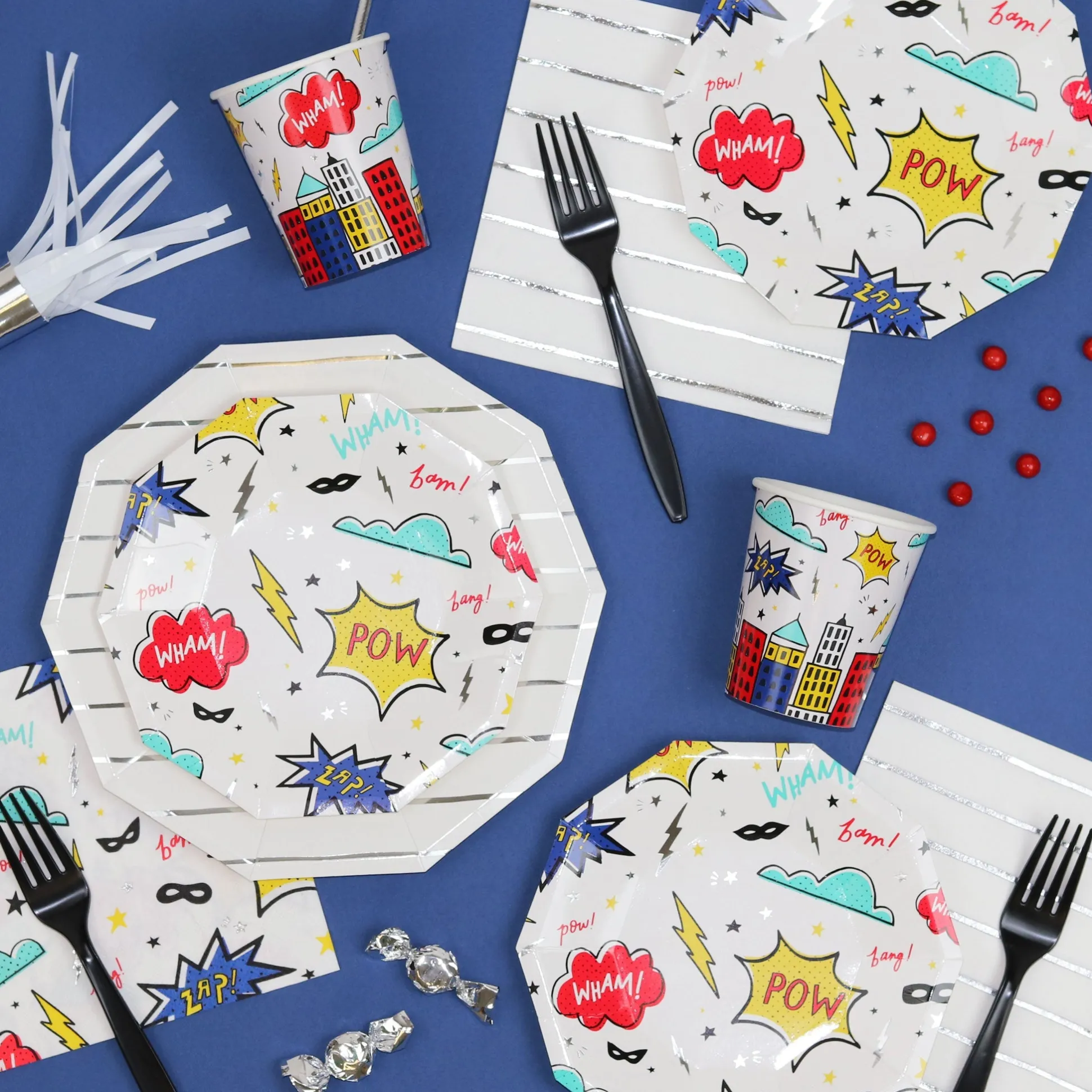 Superhero Small Plates, Pack of 8