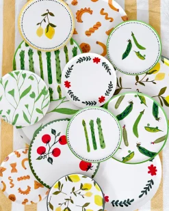 Sweet Pea Appetizer Plate Set - set of 12