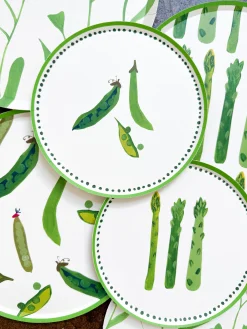 Sweet Pea Appetizer Plate Set - set of 12