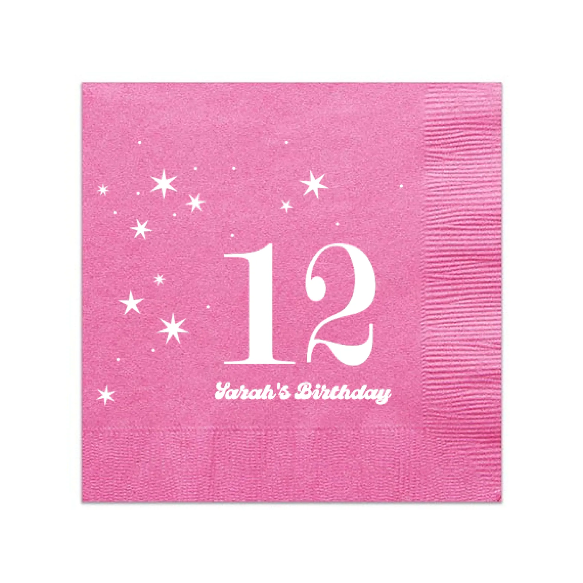 Sweet Star Personalized Napkin, White Foil