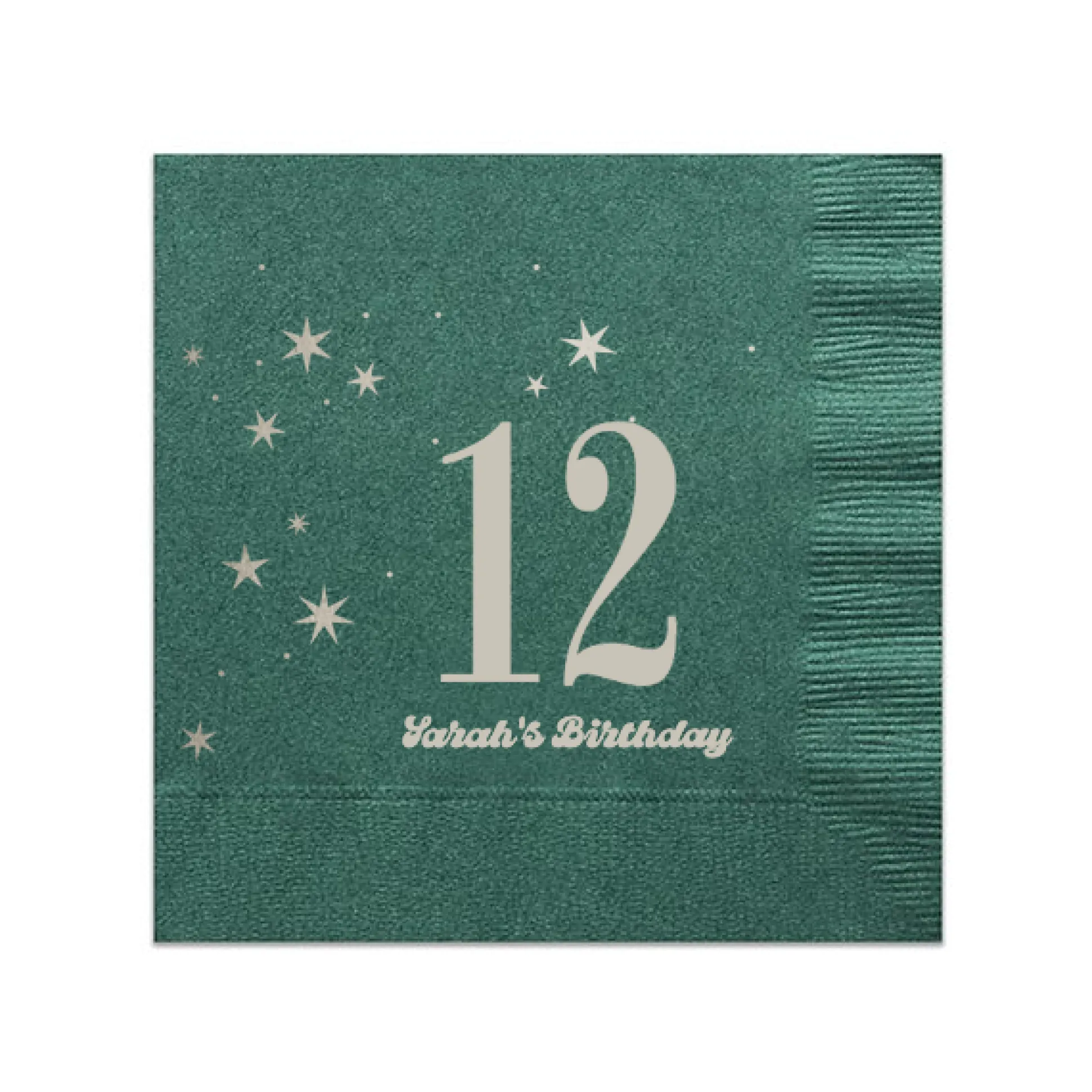 Sweet Star Personalized Napkin, Silver Foil