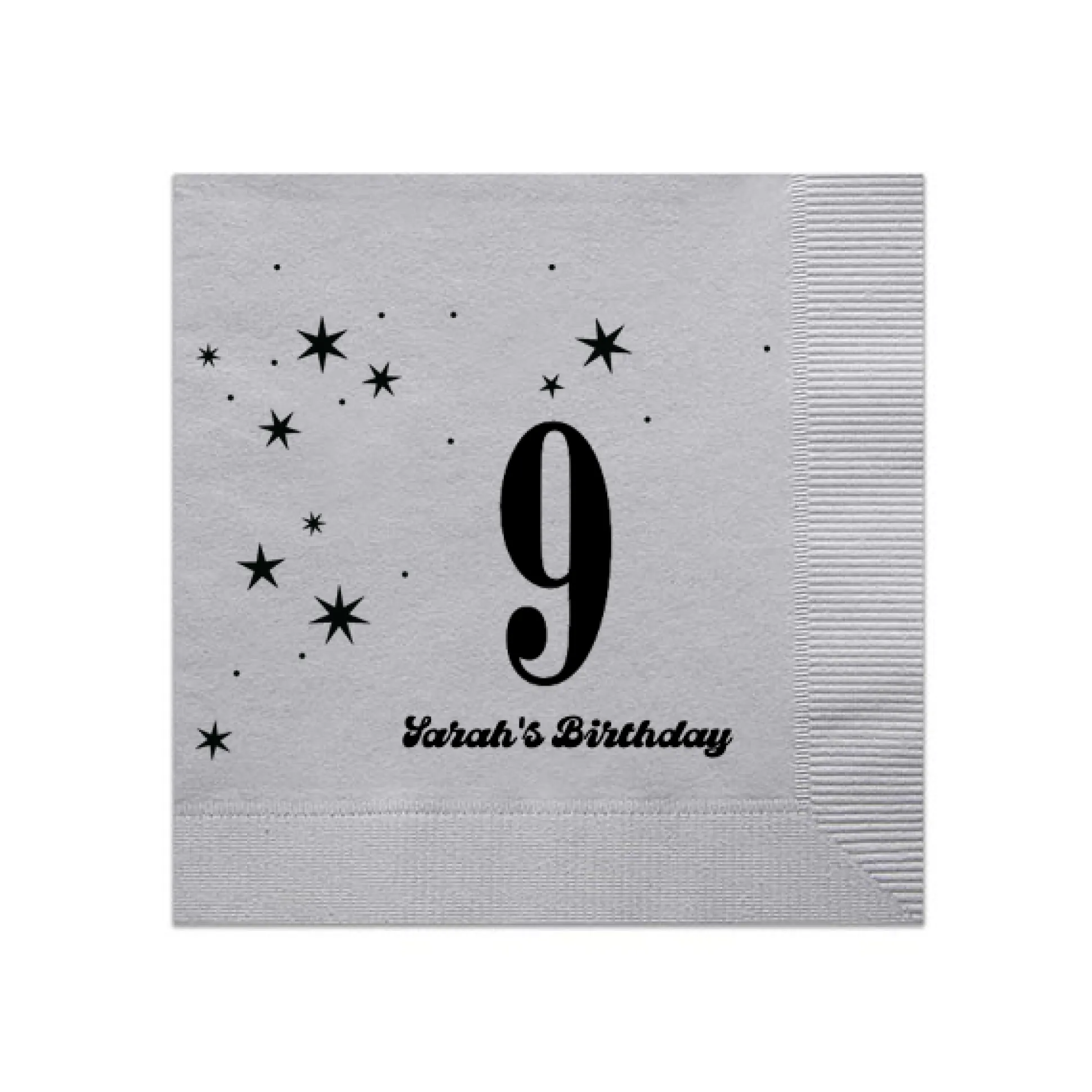 Sweet Star Personalized Napkin, Black Foil