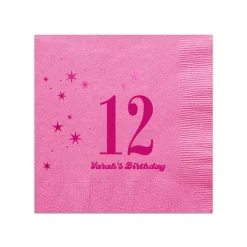 Sweet Star Personalized Napkin, Fuchsia Foil