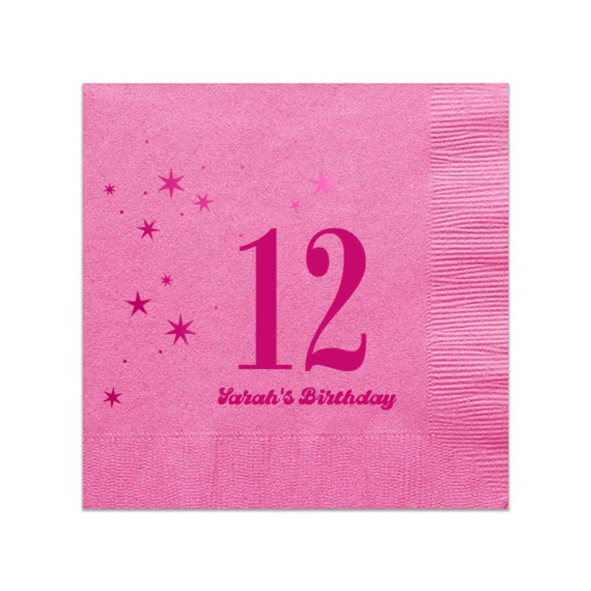 Sweet Star Personalized Napkin, Fuchsia Foil