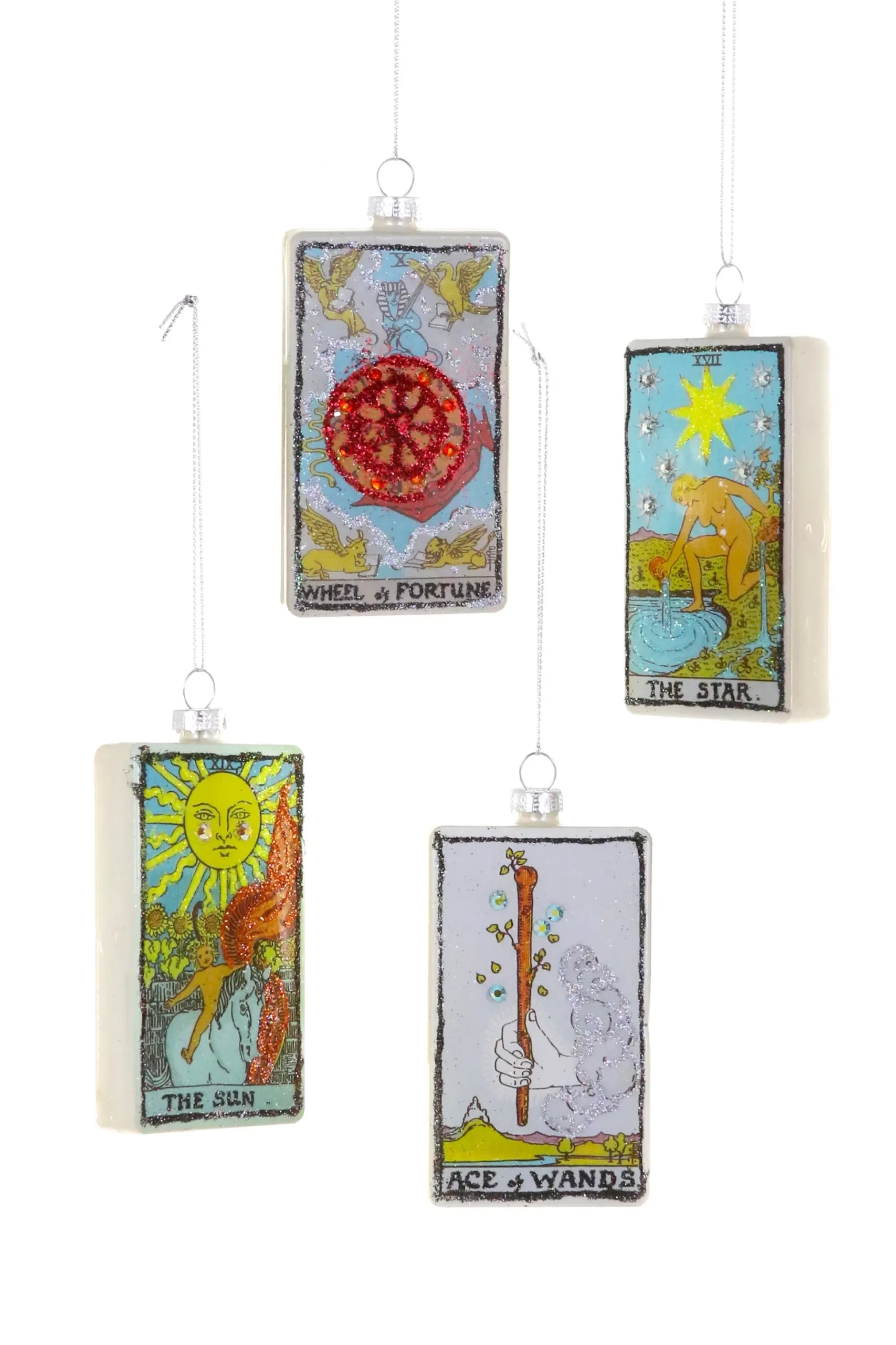 Tarot Cards Ornaments, Set of 8