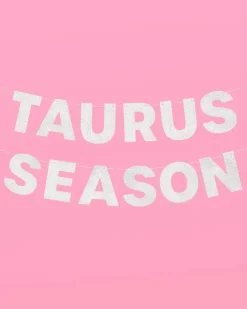 Taurus Season Banner - Silver Glitter Banner