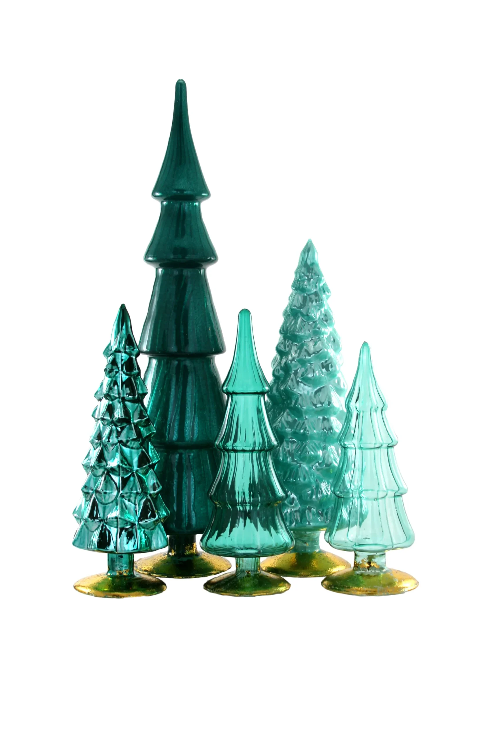 Teal Trees, Set of 5