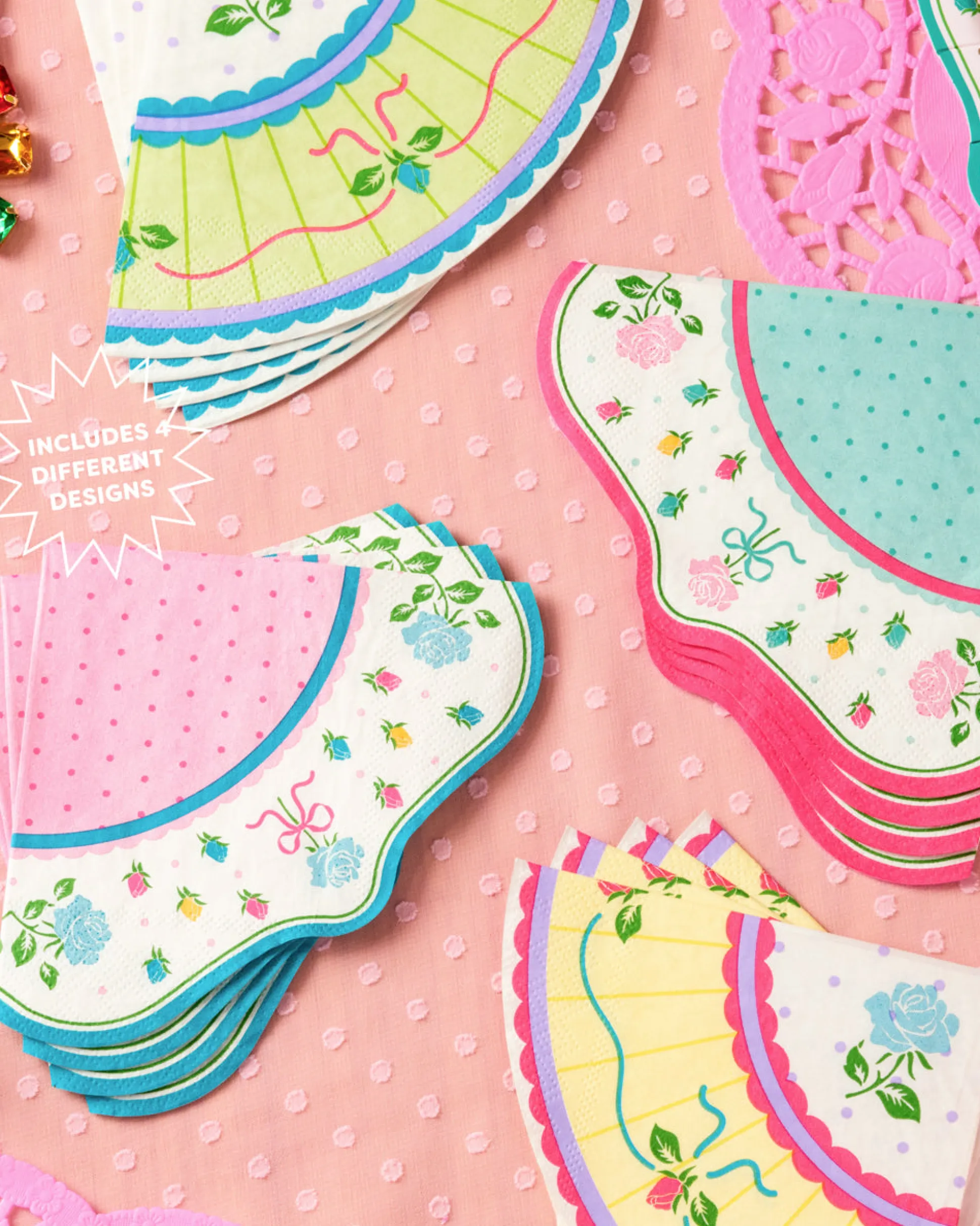 Tea Party Napkins - 24 pastel paper napkins