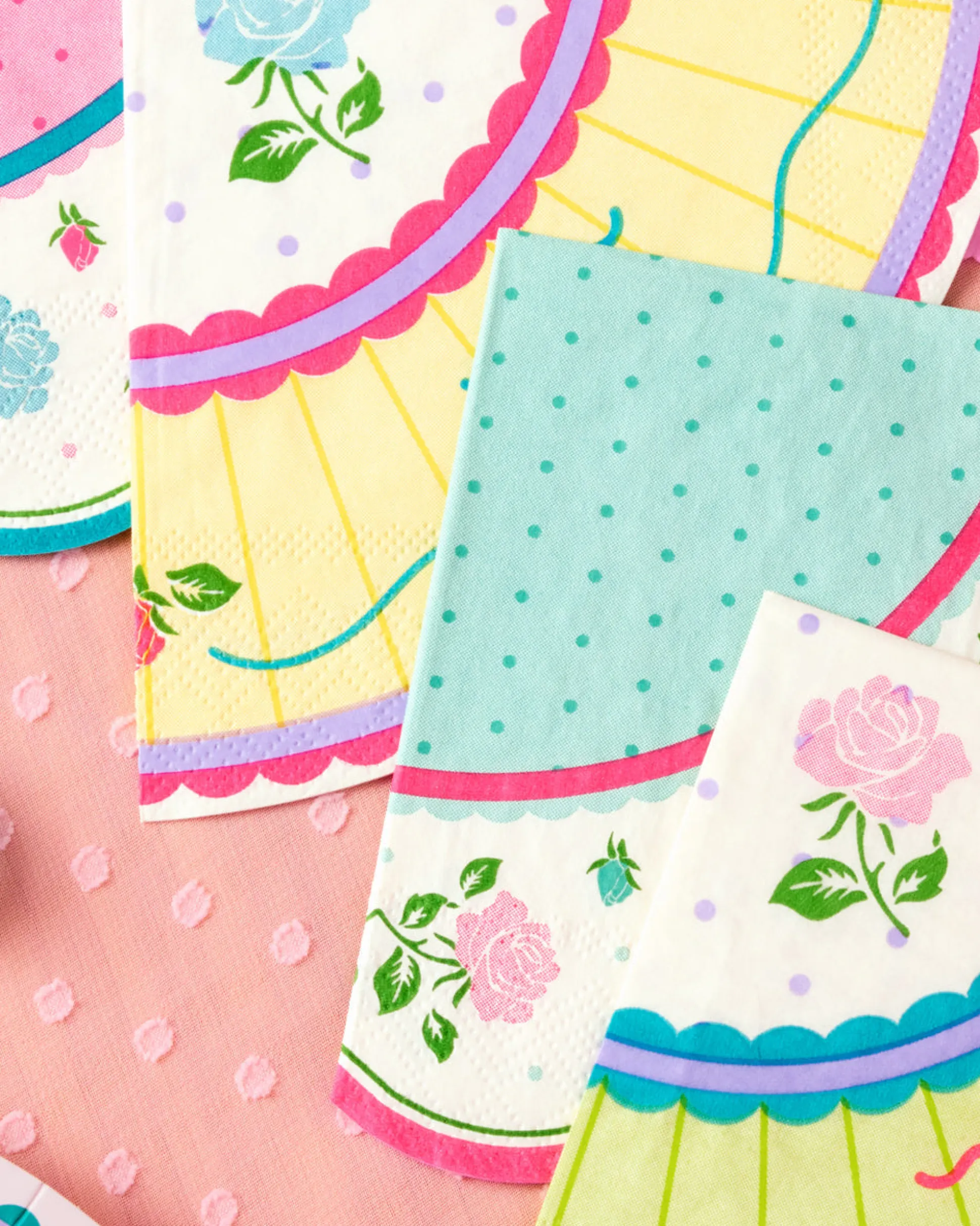 Tea Party Napkins - 24 pastel paper napkins