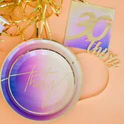 Thirty Milestone Dessert Plates, Pack of 8