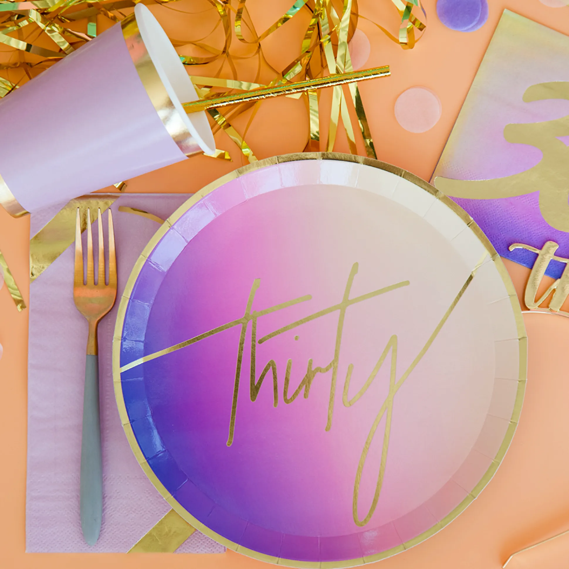 Thirty Milestone Dinner Plates, Pack of 8