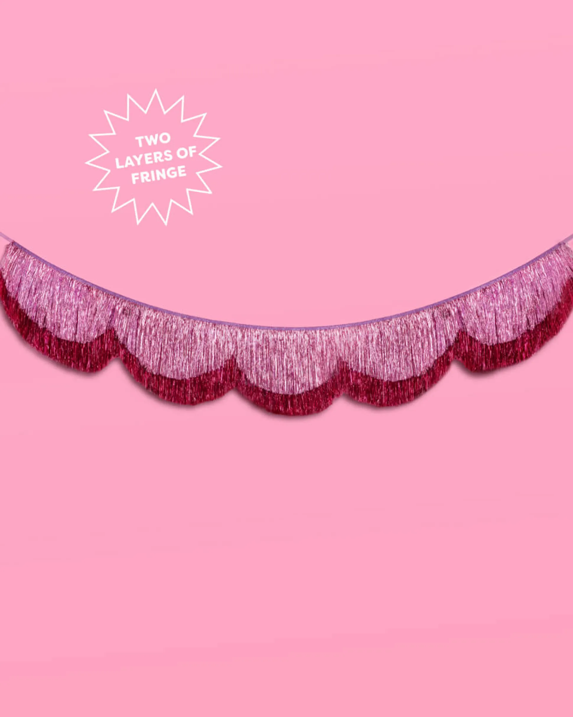 Tickled Pink Fringe - scalloped banner