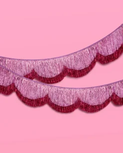 Tickled Pink Fringe - scalloped banner