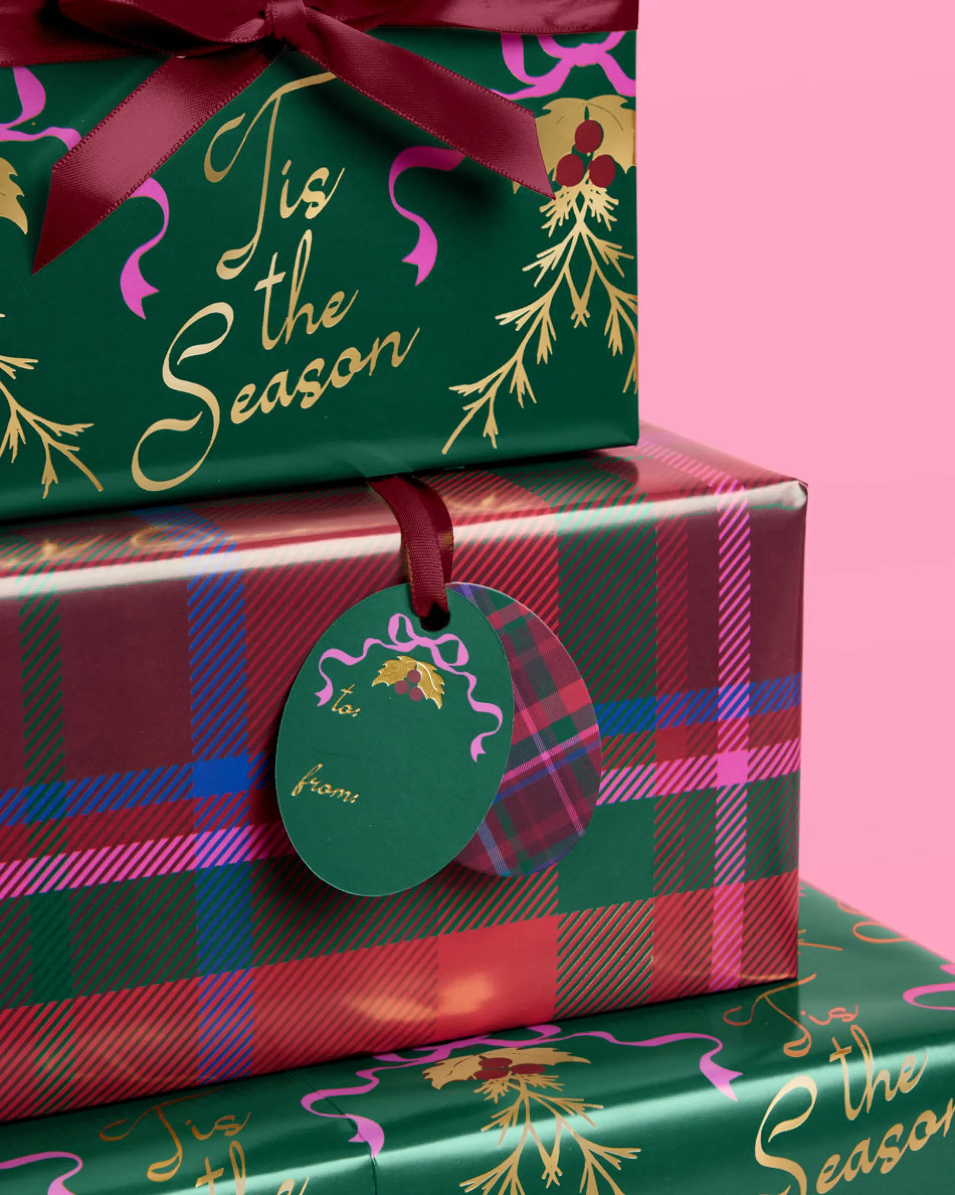 Tis the Season Wrapping Paper - 12 sheets + 16 tags