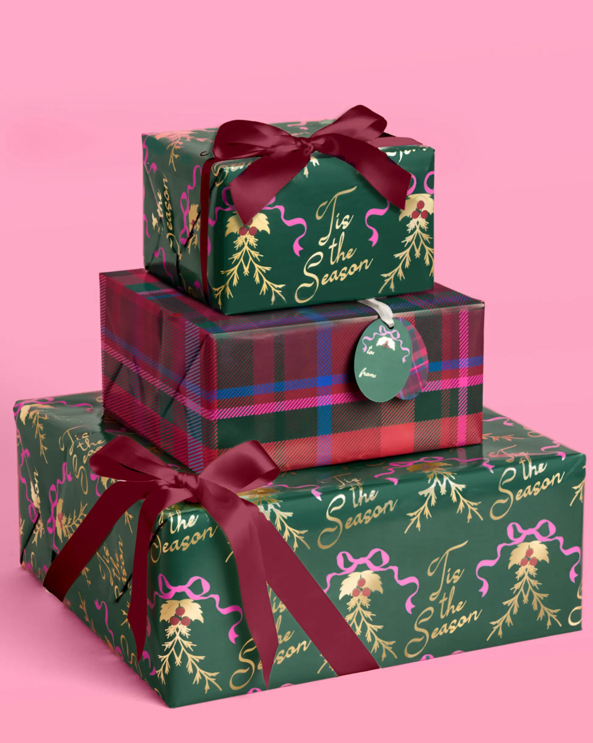 Tis the Season Wrapping Paper - 12 sheets + 16 tags