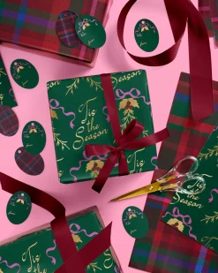 Tis the Season Wrapping Paper - 12 sheets + 16 tags