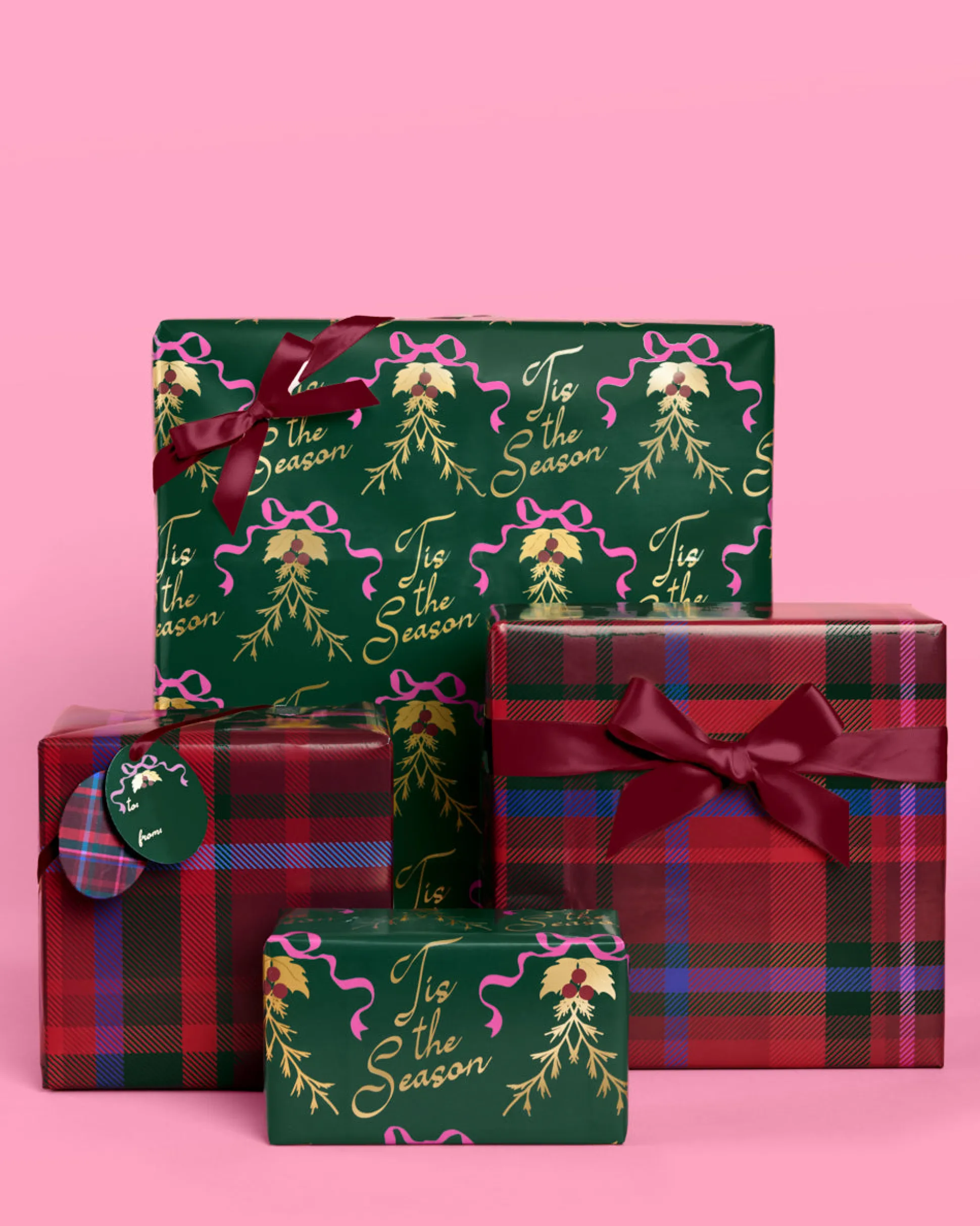 Tis the Season Wrapping Paper - 12 sheets + 16 tags