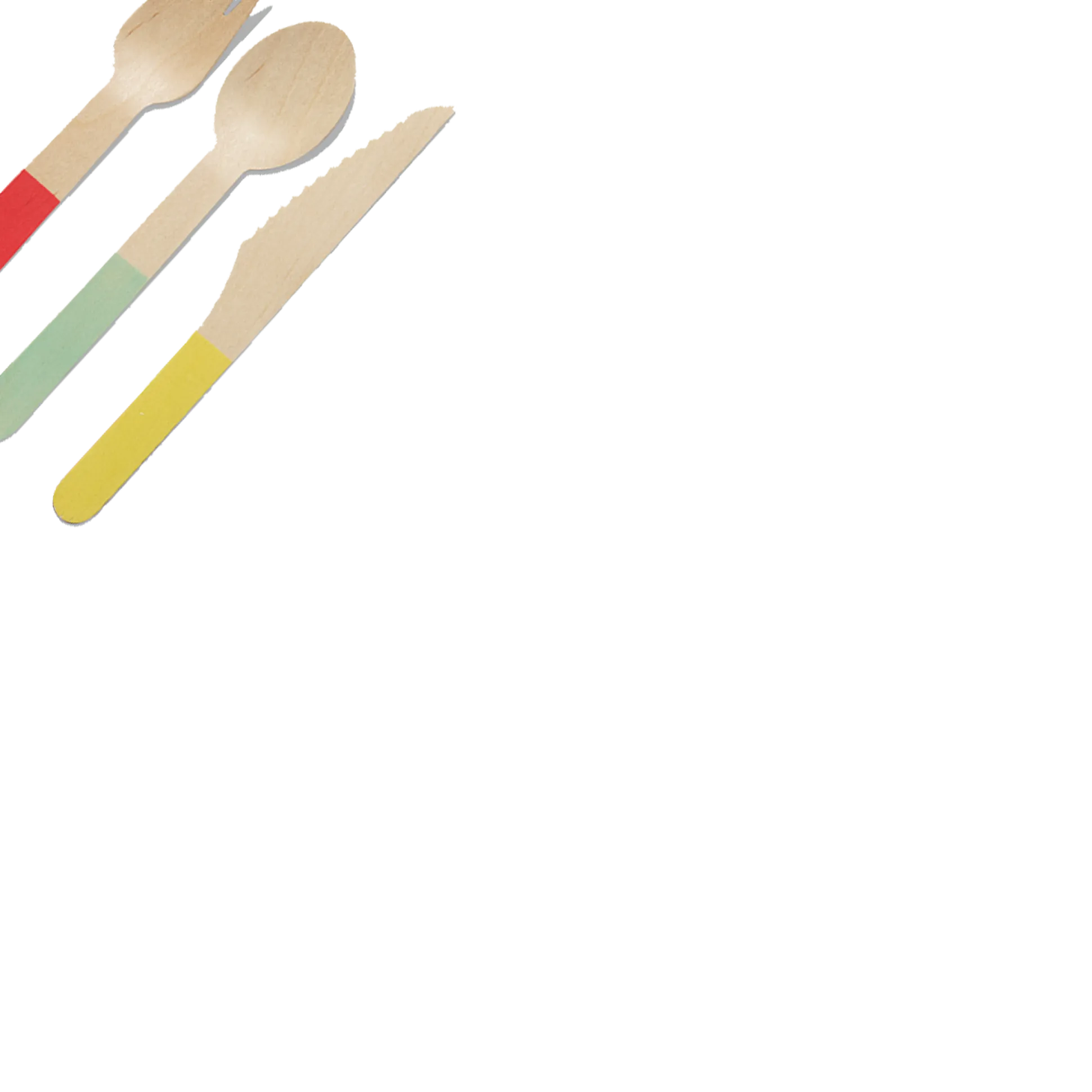 Tricolore Wooden Cutlery Set (30 per pack)