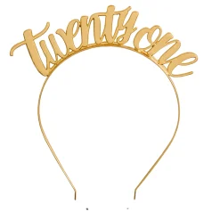 Twenty One Metal Headband - Gold