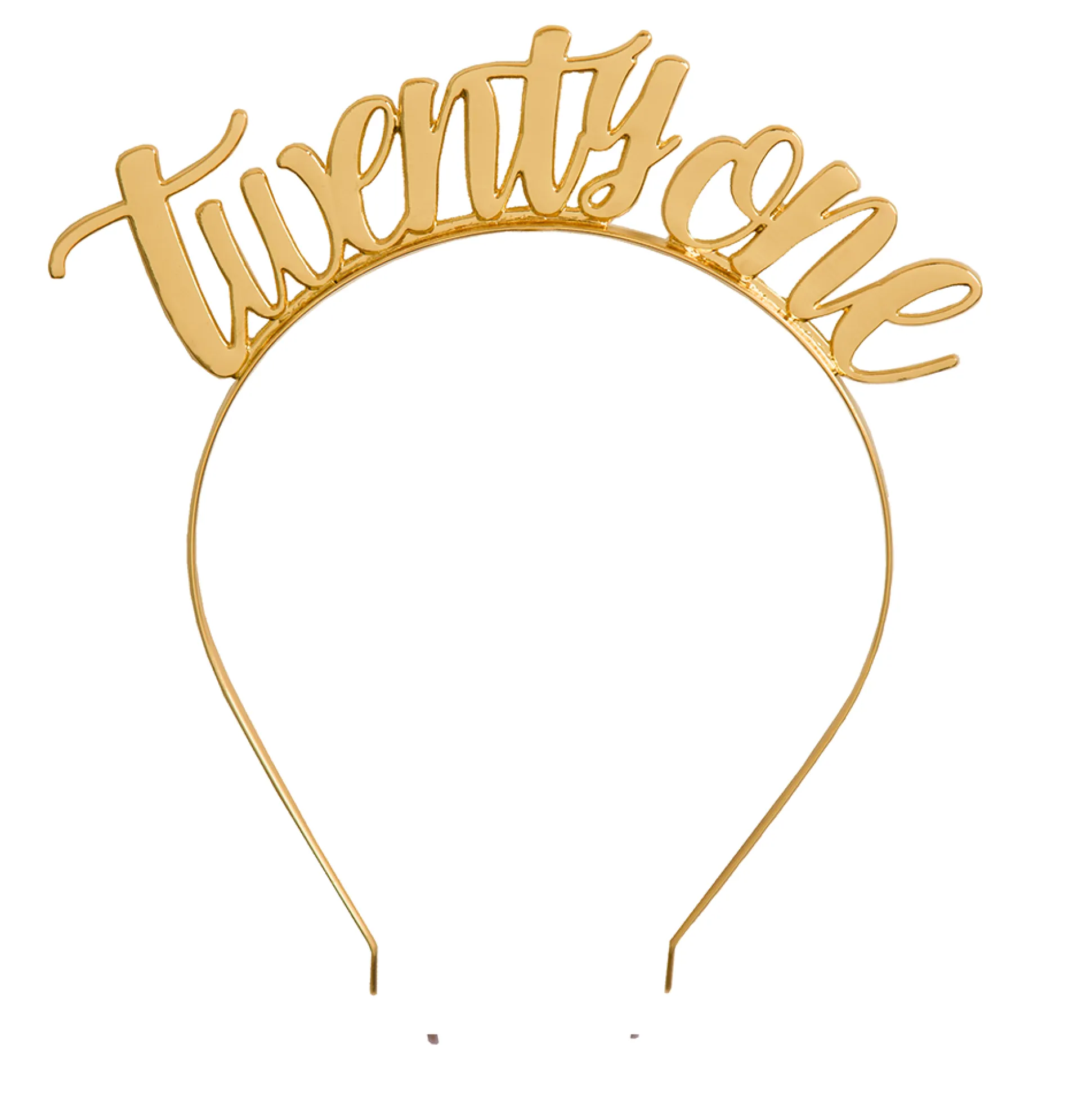 Twenty One Metal Headband - Gold