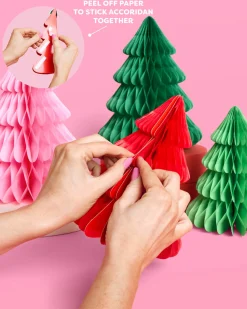 Very Merry Tree Set - 4 accordion tissue paper trees