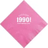 Vintage Bold Year Birthday Napkin, White Foil