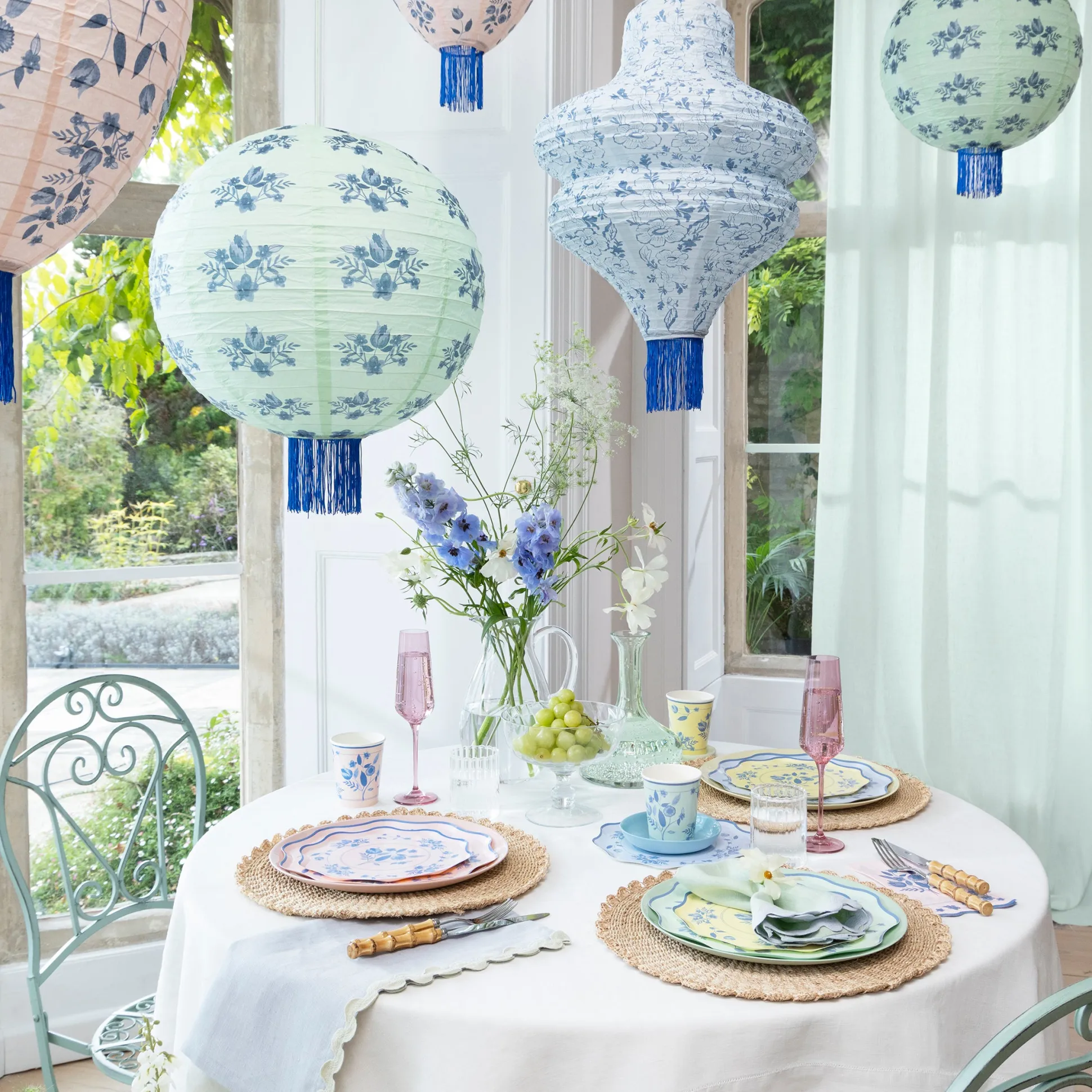 Vintage Botanical Lanterns (x 3)