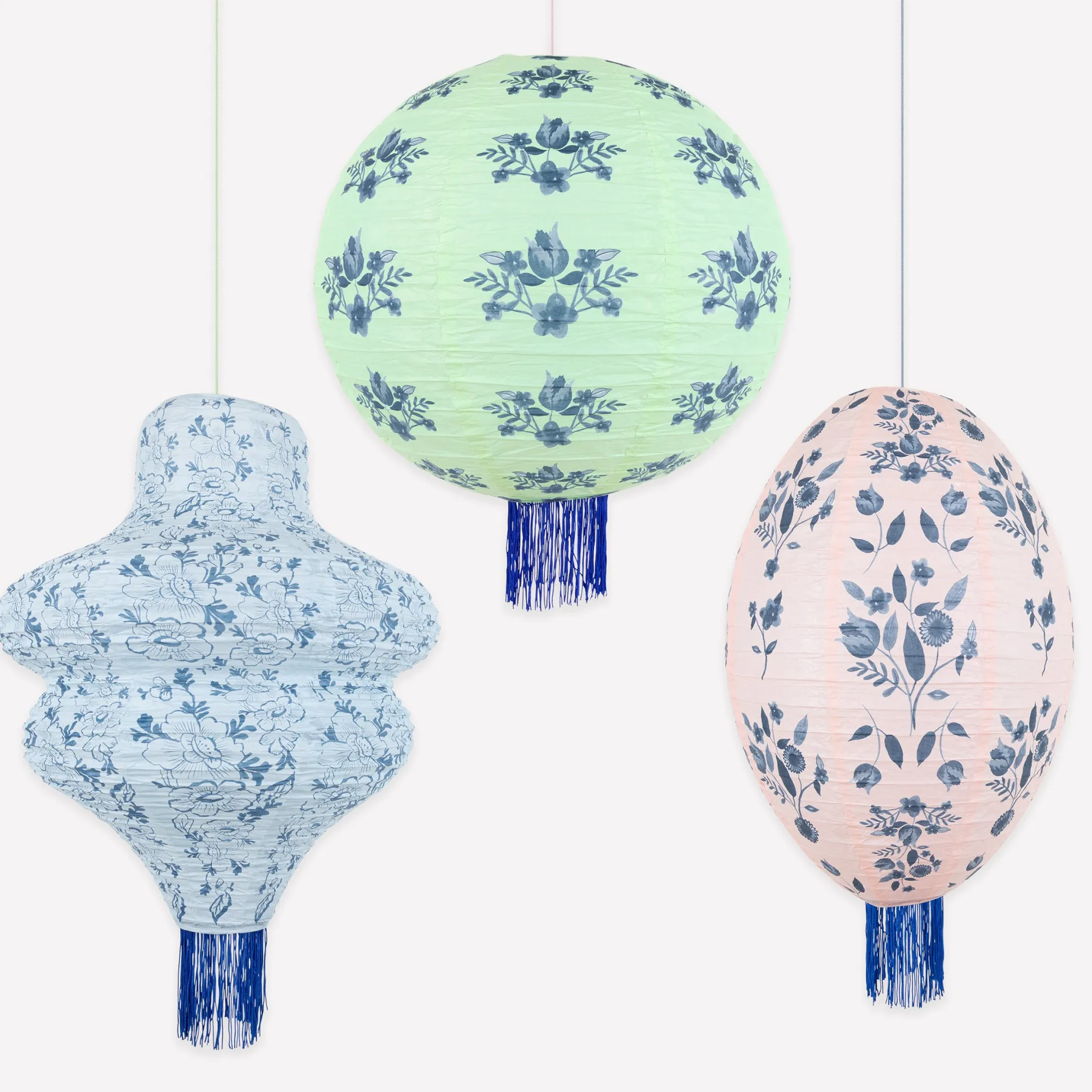 Vintage Botanical Lanterns (x 3)