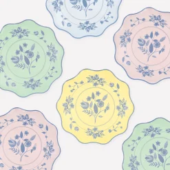 Vintage Botanical Side Plates, Set of 8
