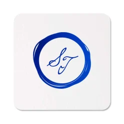 Wax Stamp Coasters, Blue Foil