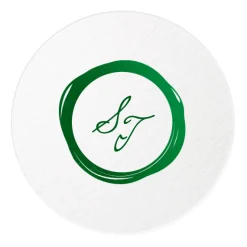 Wax Stamp Coasters, Green Foil