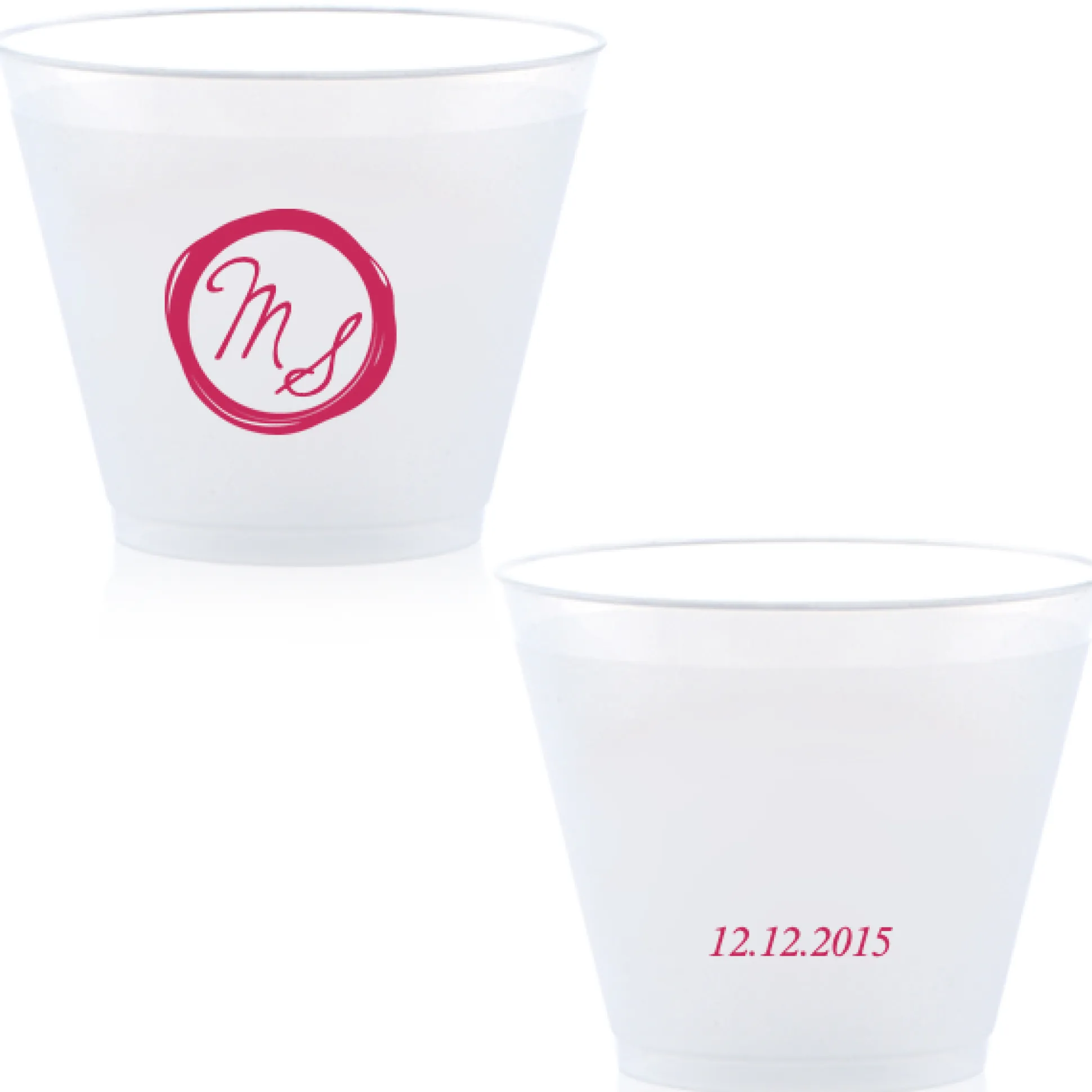 Wax Stamp Dates Custom Cup, Fuchsia Foil